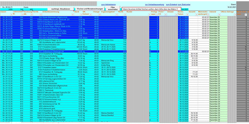 Screenshot des Moduls Fakturierung/ Rechnungsprogramm