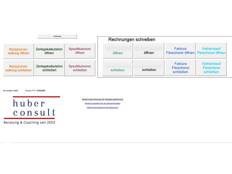 Screenshot der Startseite des Warenwirtschaftssystems